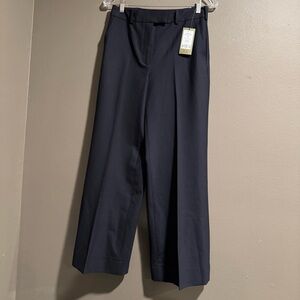 Cefinn Terence Classic Navy Wool Blend Wide-Leg Trouser Pant Size 4